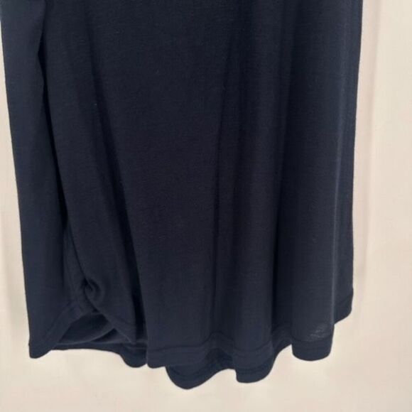 NWT Mono B Overlay Back Workout Tank Top Jersey Knit Open Back Large Navy Blue - Picture 4 of 9